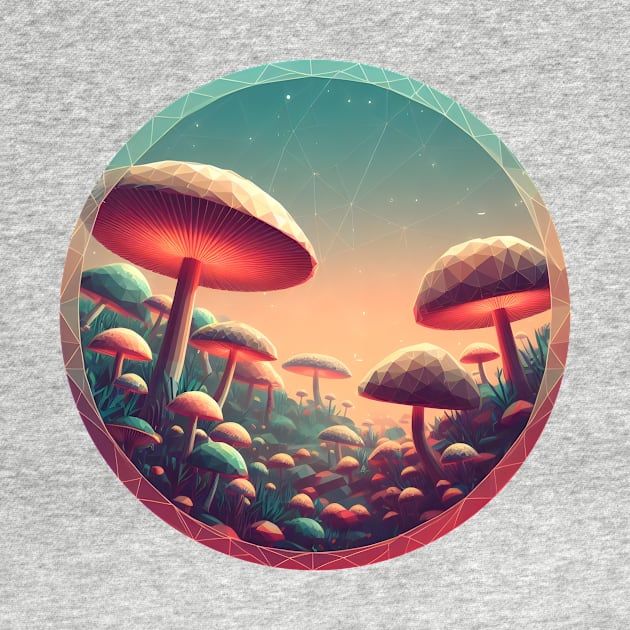 Low Poly Mushroom Forest by Antipodal point